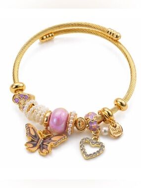 Butterfly & Heart Charm Bracelet